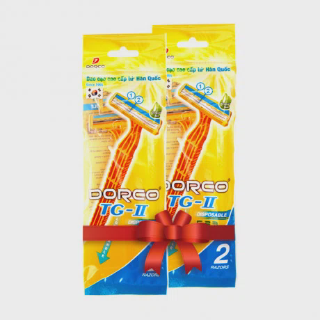 Dao cạo râu cao cấp Dorco TG-II (2 cái/vỉ) + Tặng vỉ 2 cái dạo cạo râu Dorco TG-II cùng loại