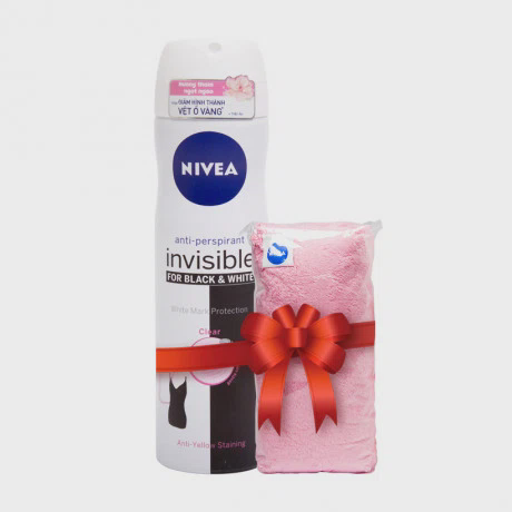 Xịt khử mùi hương thơm ngọt ngào Nivea Invisible For Black & White (150ml) + Tặng khăn bông
