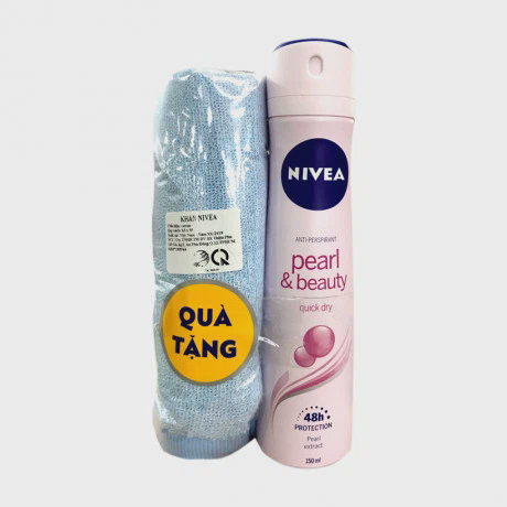 Xịt khử mùi ngọc trai Nivea Pearl & Beauty (250ml) + Tặng khăn bông