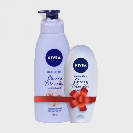 Sữa dưỡng thể hương hoa anh đào Nivea (400ml) + Tặng kem dưỡng tay Nivea (75ml)