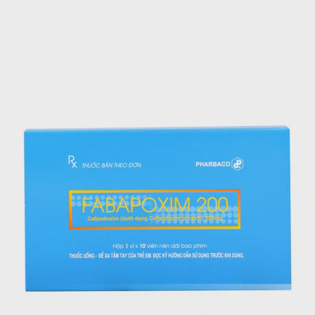 Viên nén bao phim Fabapoxim 200mg điều trị nhiễm khuẩn (1 vỉ x 10 viên)