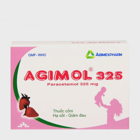 Thuốc cốm Agimol 325mg giảm đau từ nhẹ đến vừa và hạ sốt (hộp 10 gói)