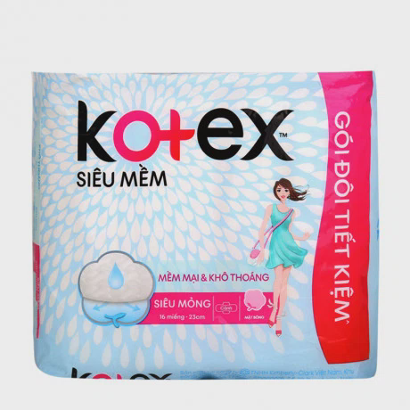Băng vệ sinh siêu mềm siêu mỏng 23cm Kotex (16 miếng/gói)