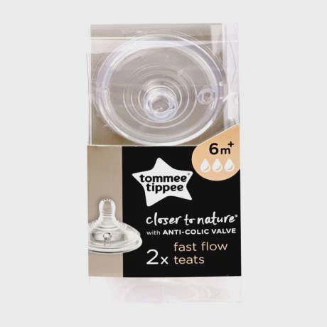 Núm ty fast flow cho bé trên 6 tháng Tommee Tippee Closer to Nature (2 cái/vỉ)