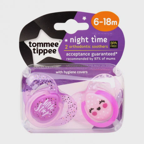 Ty ngậm dạ quang cho bé 6-18 tháng Tommee Tippee (2 cái/vỉ)