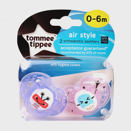 Ty ngậm thoáng khí cho bé 0-6 tháng tuổi Tommee Tippee (2 cái/vỉ)
