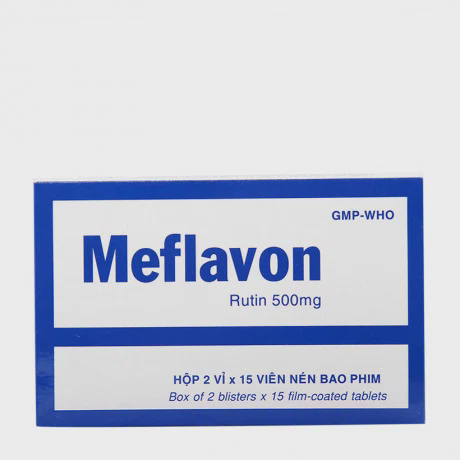 Viên bao phim Meflavon 500mg điều trị hội chứng chảy máu, xơ cứng mạch máu (2 vỉ x 15 viên)