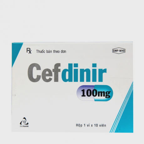 Cefdinir 100mg (1 vỉ x 10 viên/hộp)