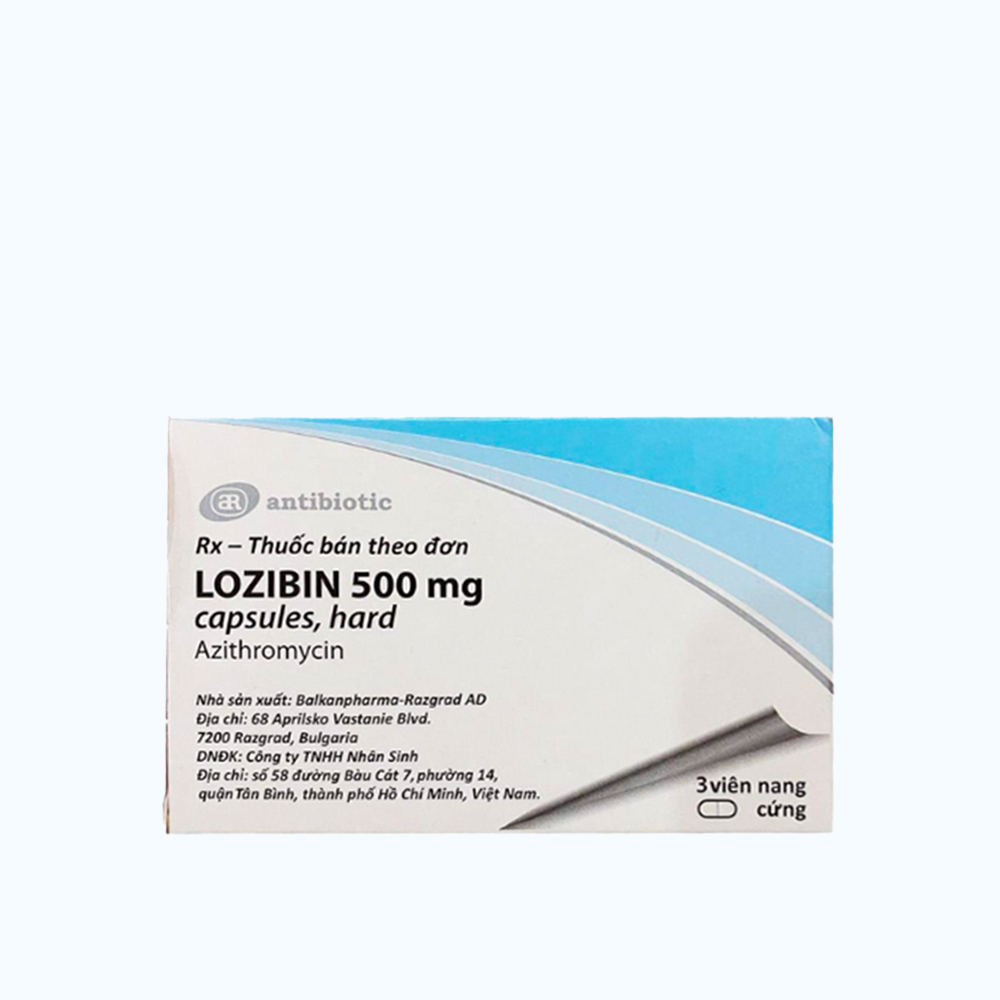 Viên nang Lozibin 500Mg điều trị nhiễm khuẩn đường hô hấp (1 vỉ x 3 viên)