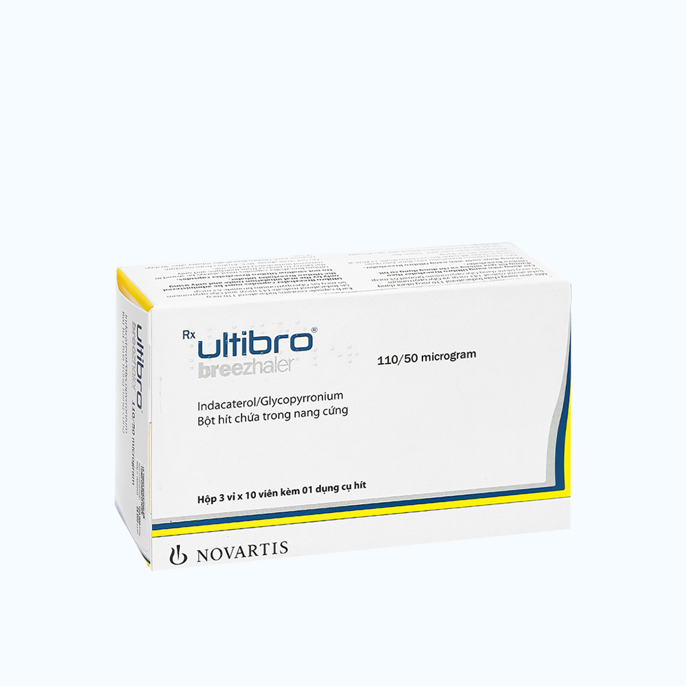 Ultibro Breezhaler 110/50mcg (Hộp 3 vỉ x 10 viên kèm 1 dụng cụ hít)