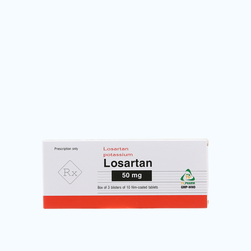 Losartan TV.Pharm 50mg (Hộp 3 vỉ x 10 viên)