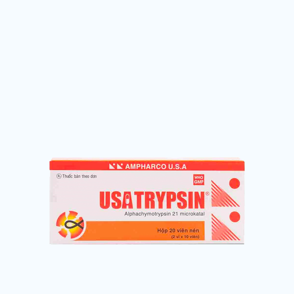 Usatrypsin 21mg Ampharco (2 vỉ x 10 viên)