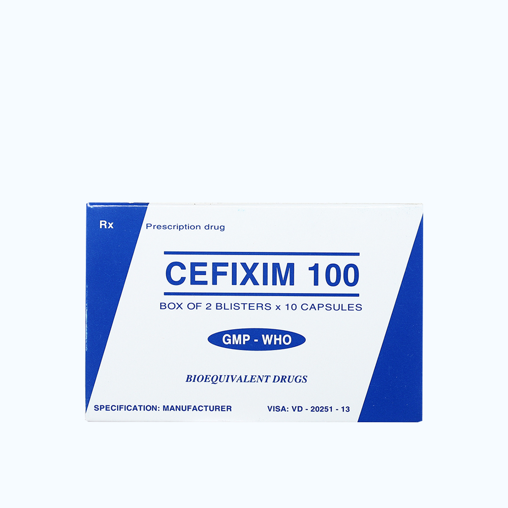 Cefixim 100mg Tipharco (2 vỉ x 10 viên)