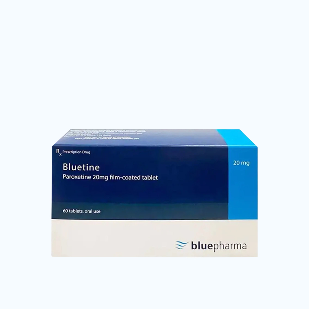 Thuốc Bluetine 20mg Bluepharma điều trị giai đoạn trầm cảm nặng, rối loạn hoảng sợ, rối loạn stress
