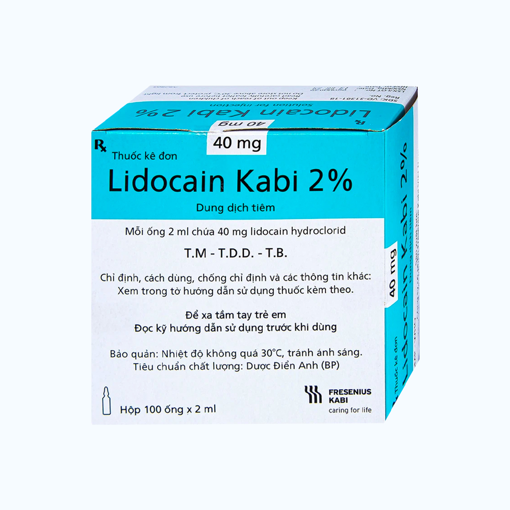 LIDOCAIN KABI AMP INJ 40MG /2ML2ML 100