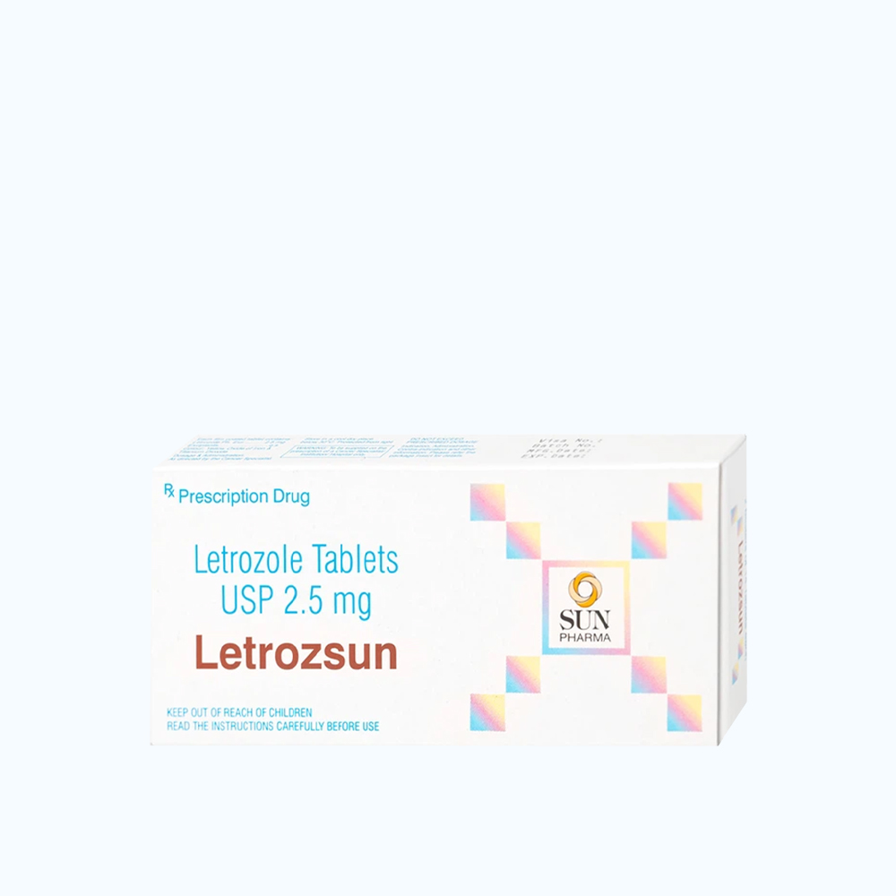 Letrozsun 2,5mg SUNPHARMA (Hộp 2 Vỉ x 14 Viên)