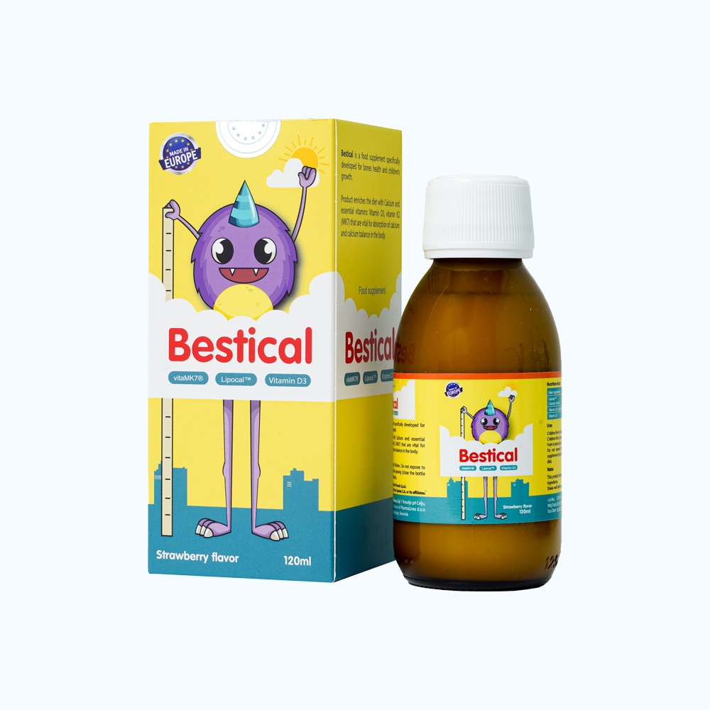 BESTICAL Ho Tro Hap Thu Canxi Cho Tre Tu 4M (Chai 120ml)