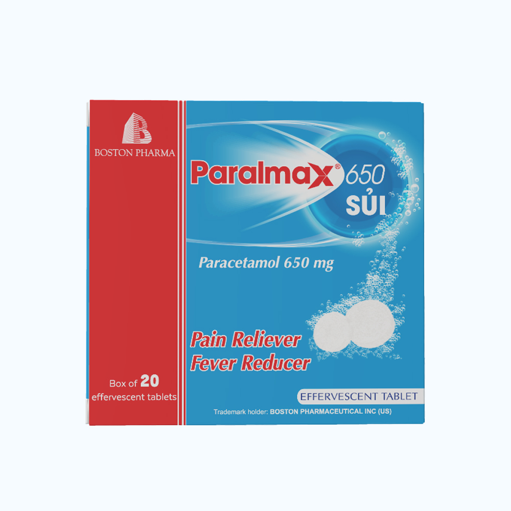 Paralmax 650 sủi ( 5 vỉ x 4 viên)