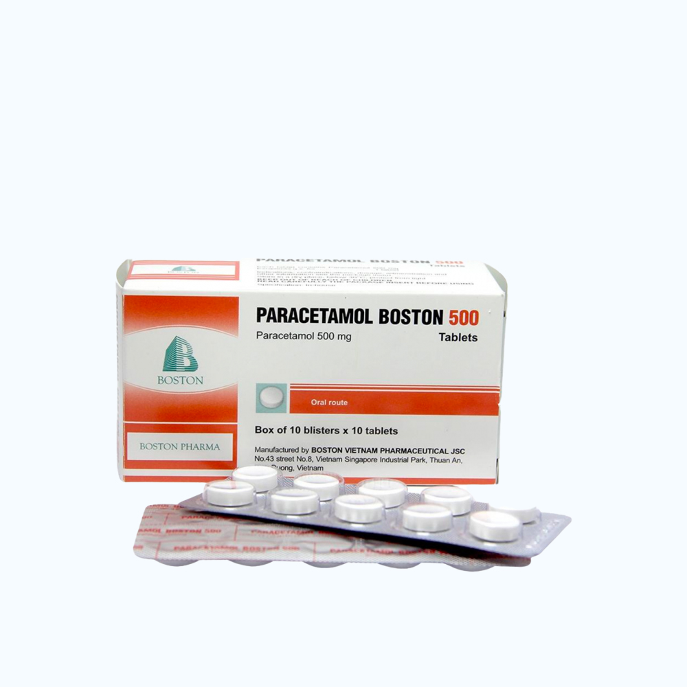 PARACETAMOL BOSTON 500mg ( Hop 10 Vi x 10 Vien)