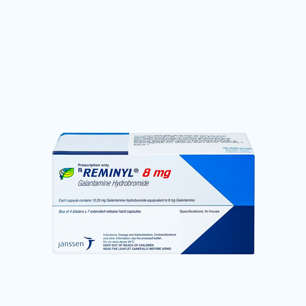 Reminyl 8mg Janssen (Hộp 4 vỉ x 7 viên)