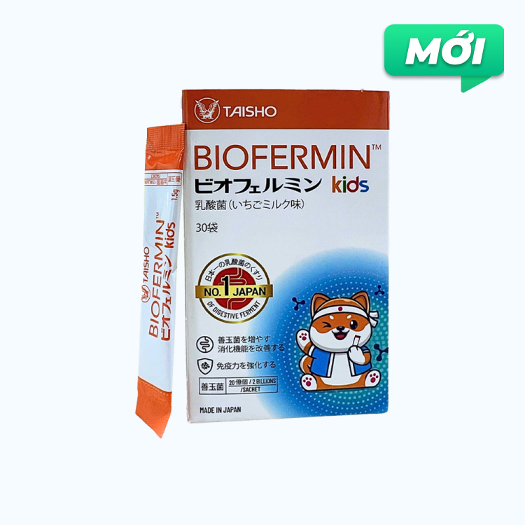 Biofermin Kids Men Vi Sinh Ho Tro Tieu Hoa cho Tre em (Hop 30 goi x 1.5g)