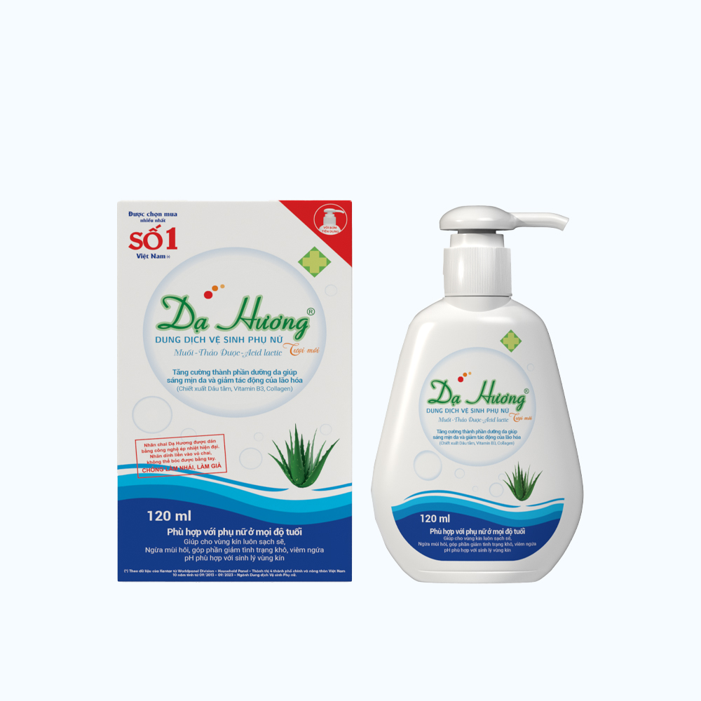 Da Huong Dung Dich Ve Sinh Phu Nu Co Voi Bom 120ml