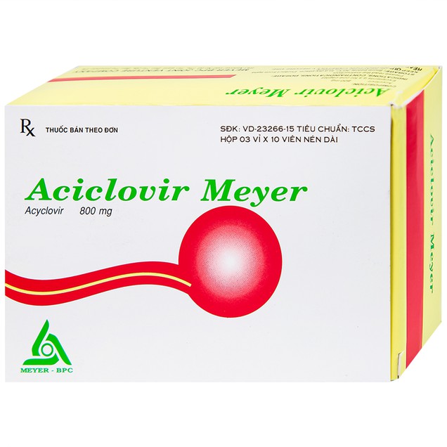 Aciclovir 800 Meyer BPC (3vi x 10vien)