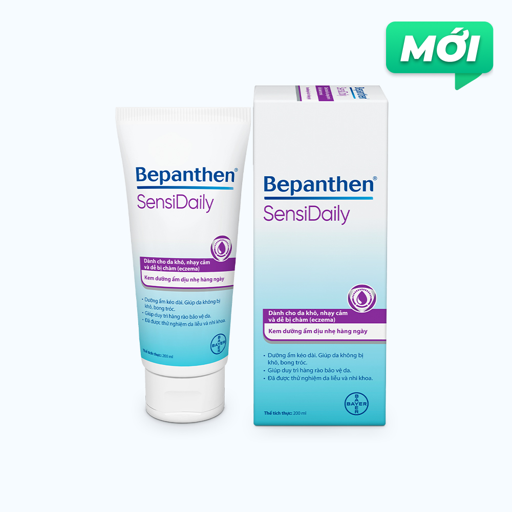 Bepanthen Sensidaily Kem Duong Am Diu Nhe Danh Cho Da Kho, Nhay Cam va De Bi Cham 200ml/Chai