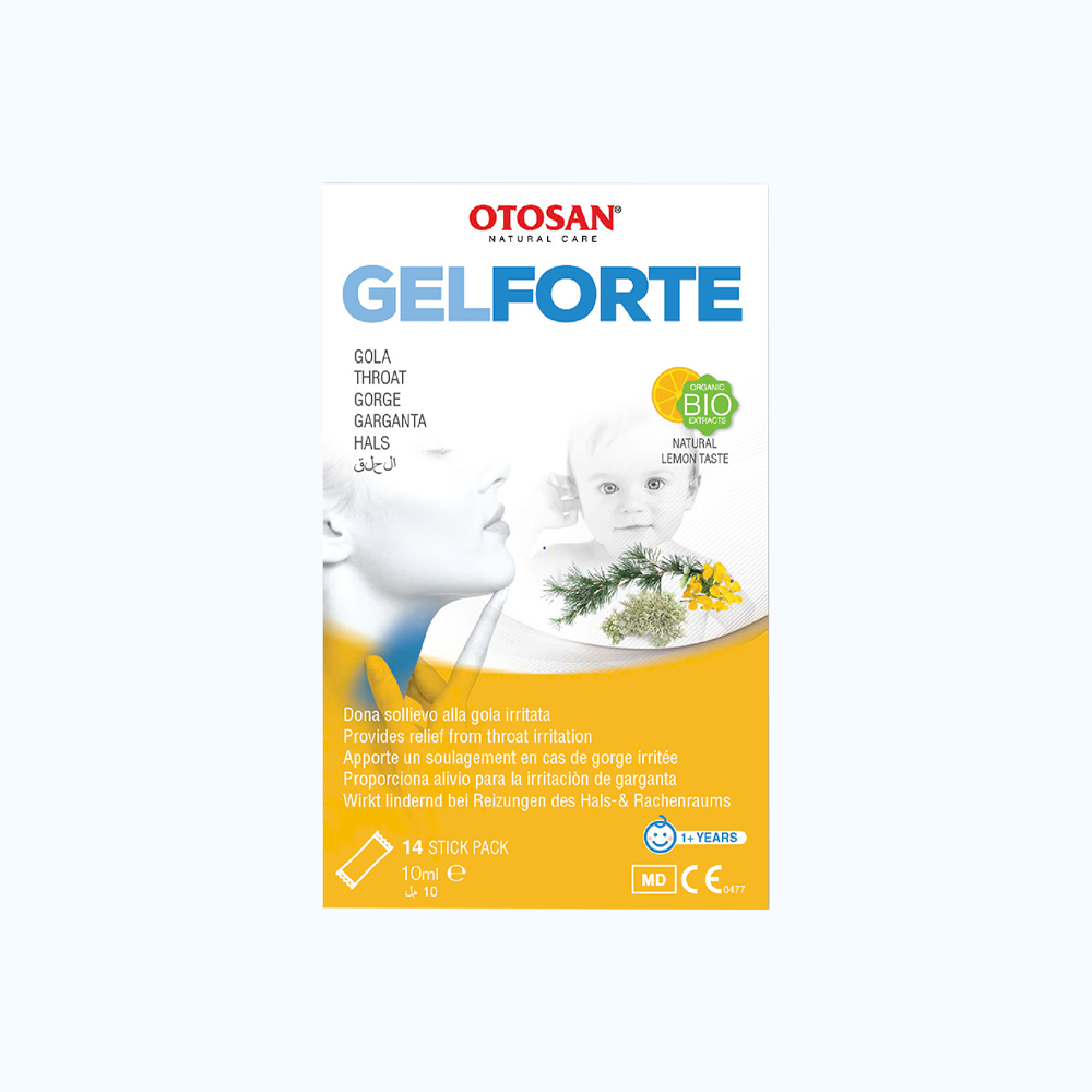 OTOSAN Throat Gel Forte Gel Ngam Dieu Tri Ho, Viem Hong (14 Goi x 10ml)
