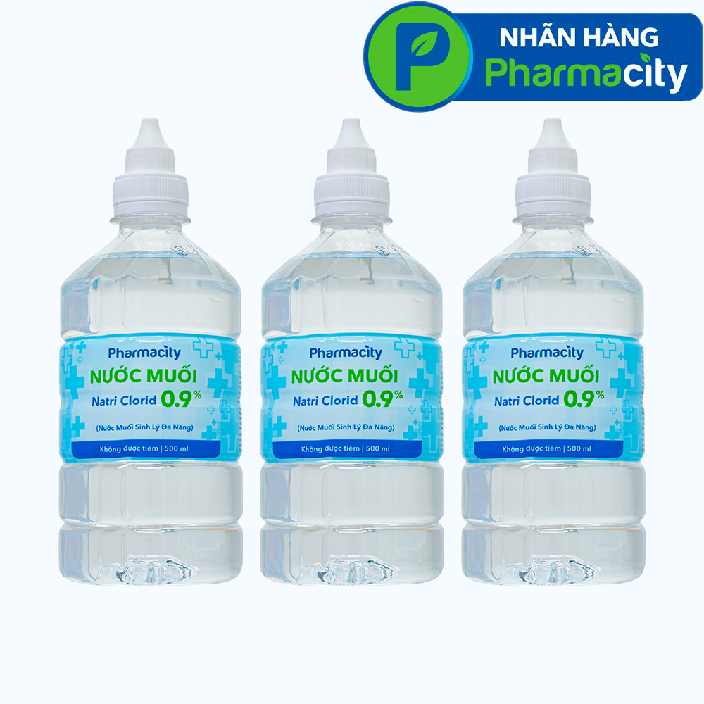 Combo 3 nước muối sinh lý Pharmacity Natri Clorid 0,9% (500ml)