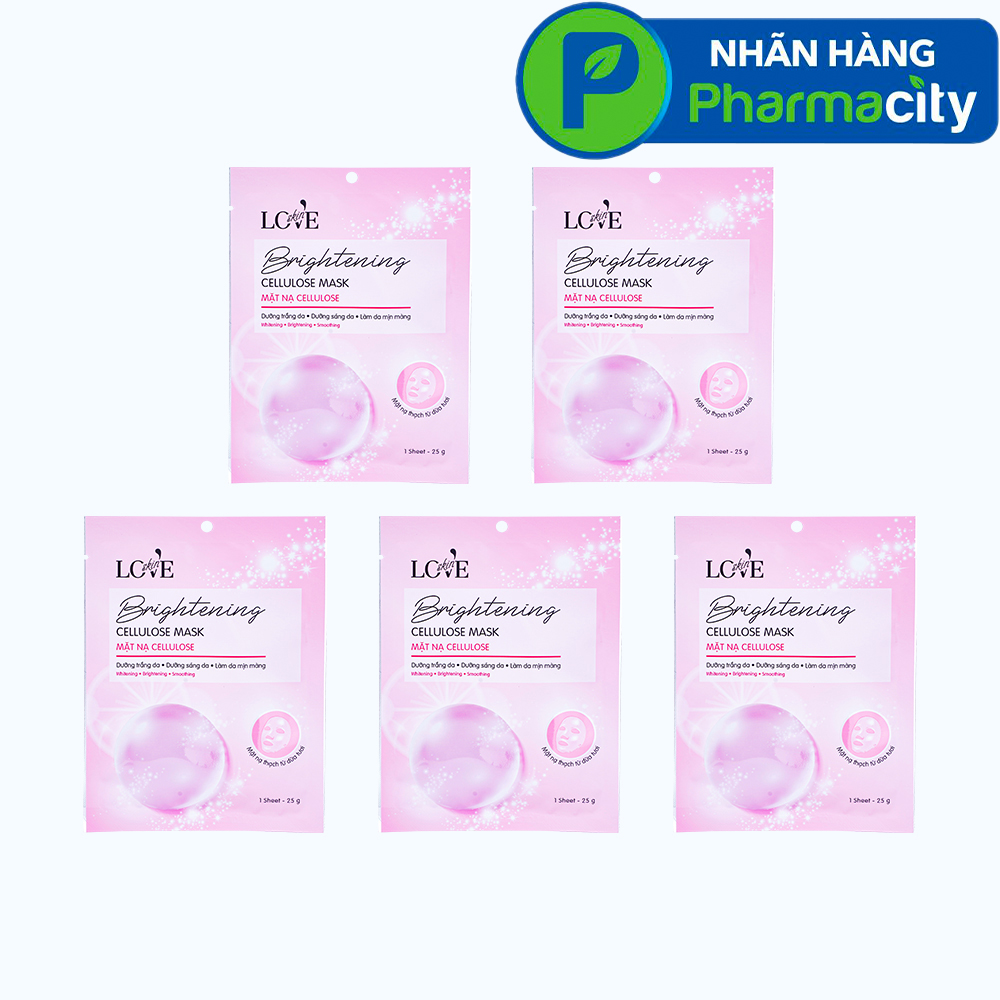 Combo 5 miếng Mặt Nạ Brightening Cellulose Mask dưỡng trắng sáng da (25g)