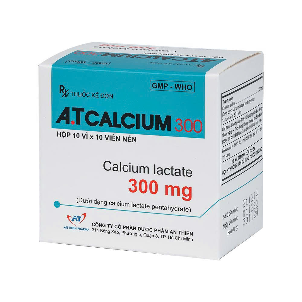 A.T Calcium 300mg (10vi x 10vien)