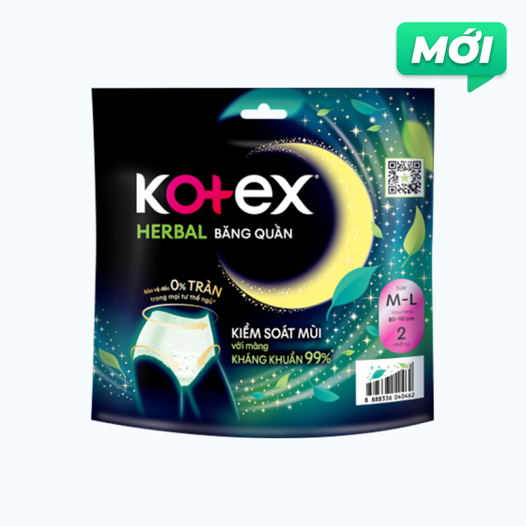 Kotex BVS Dang Quan Thao Duoc size M-L(2 Chiec/Goi)