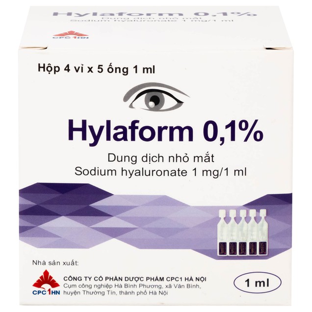 Hylaform 0,1% (4 vỉ x 5 ống 1ml)