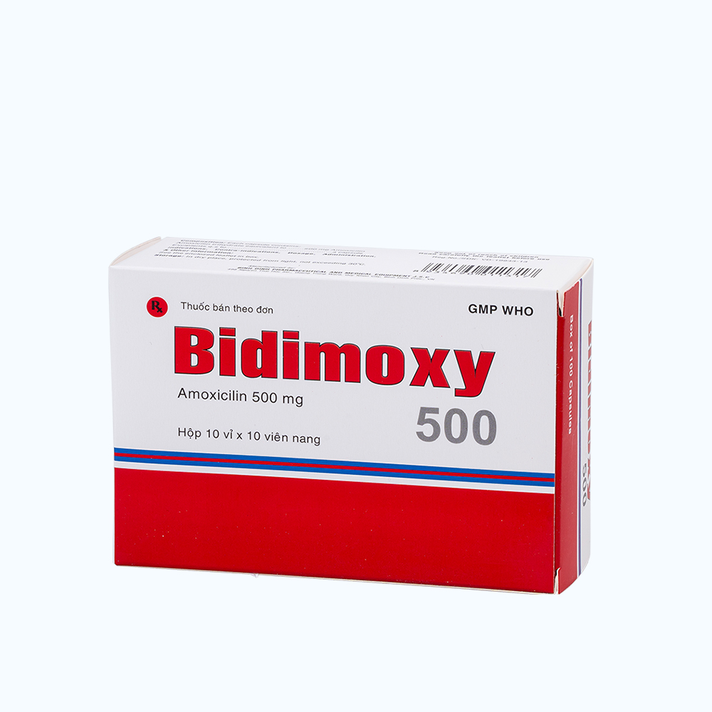 Bidimoxy 500 Bidiphar  (Hộp 10 vỉ x 10 viên)
