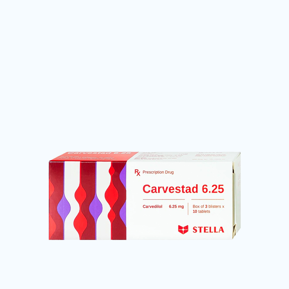 Carvestad 6.25 Stella (Hộp 3 vỉ x 10 viên)