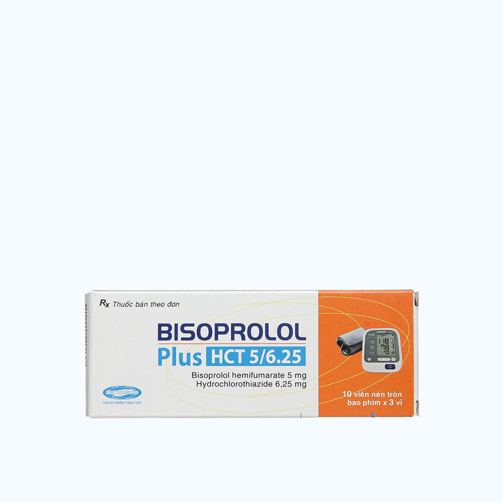 SaViProlol Plus HCT 5mg/6,25mg (Hộp (3 vỉ x 10 viên)