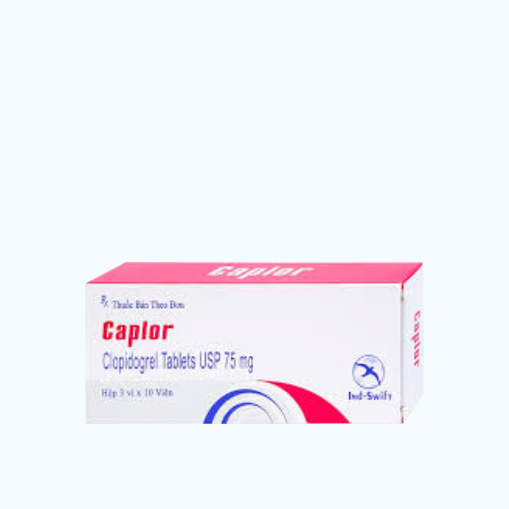 Viên nén Caplor 75mg phòng ngừa biến cố huyết khối do xơ vữa, nghẽn mạch (3 vỉ x 10 viên)