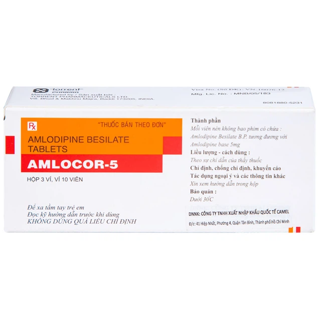 Amlocor 5mg (3vi x 10vien)