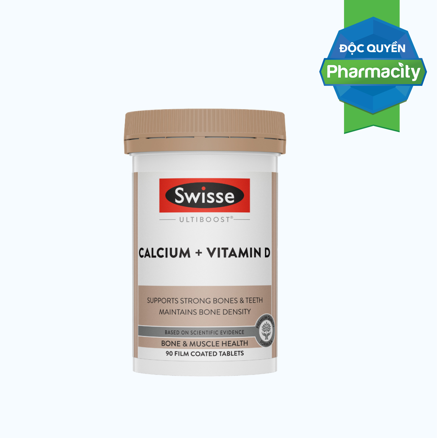 SWISSE Ultiboost Calcium + D ho tro xuong va rang chac khoe, giam nguy co loang xuong (Hop 90v)