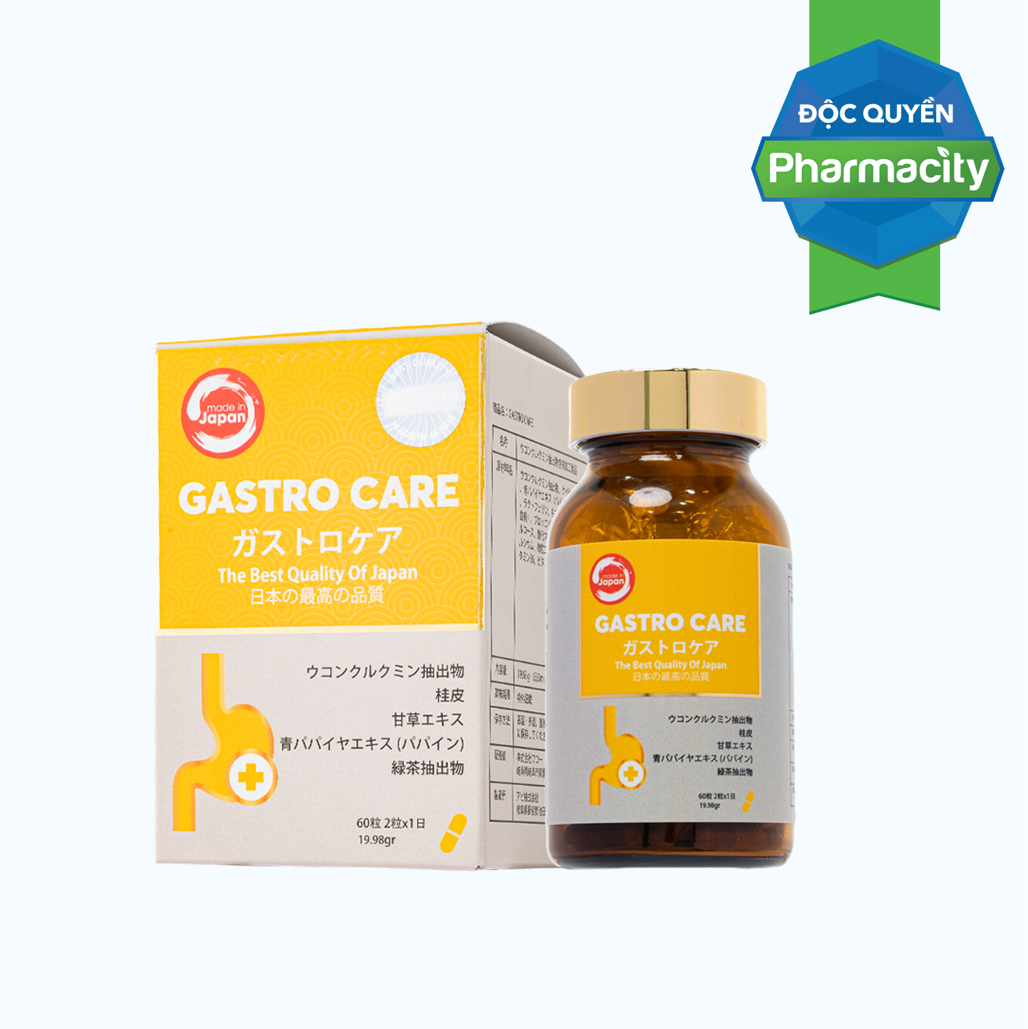 Gastro Care DR.JPAN Ho Tro Cai Thien Day Bung,Dau Vung Thuong Vi (Hop 60V)
