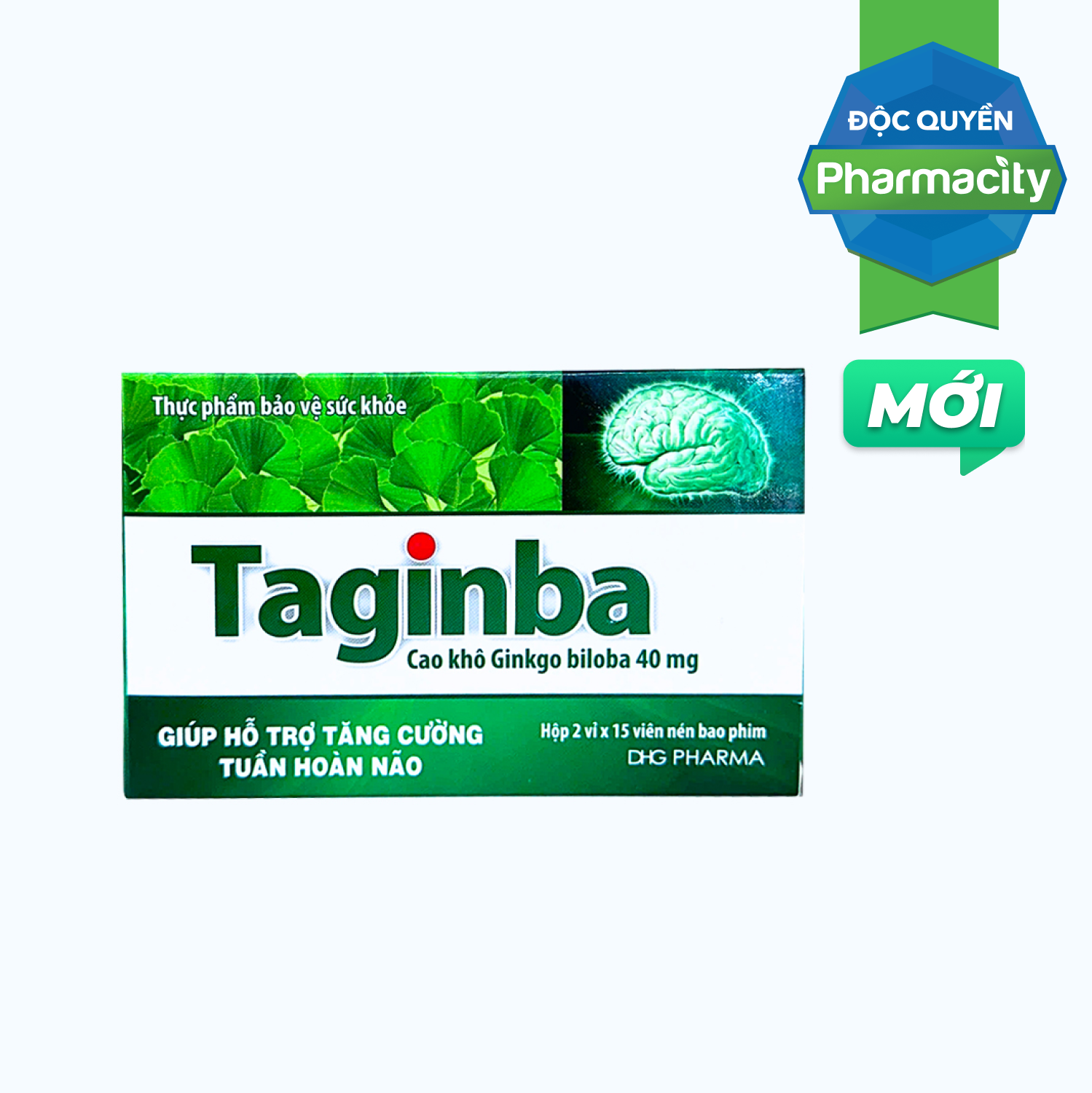 DHG TAGINBA Hỗ Trợ Tăng Cường Tuần Hoàn Não ( Hộp 2 vỉ x 15 viên)