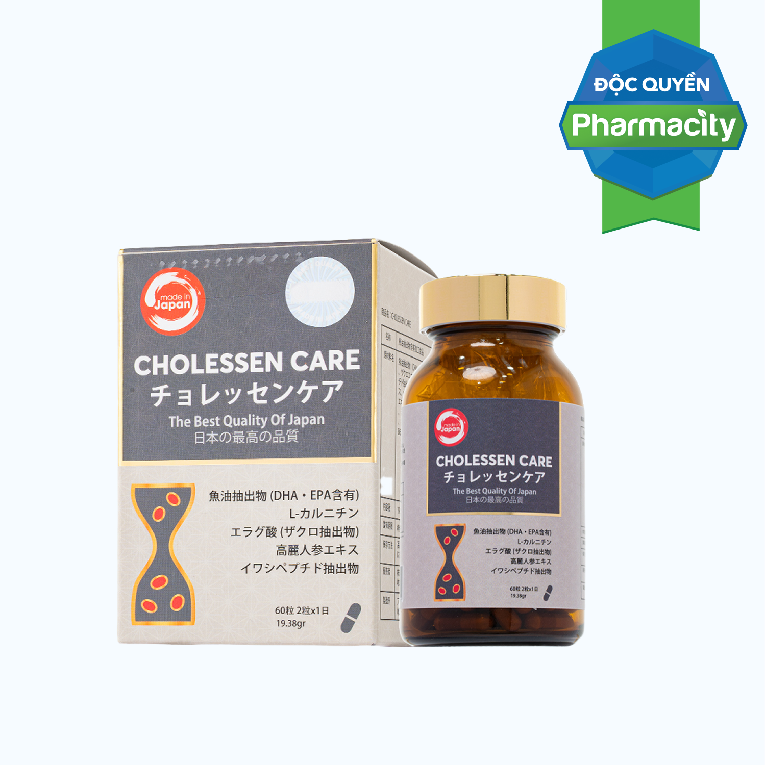 Cholessen Care  DR.JPAN Ho Tro Cai Thien Mo Mau Cao,Gan Nhiem Mo (Hop 60V)