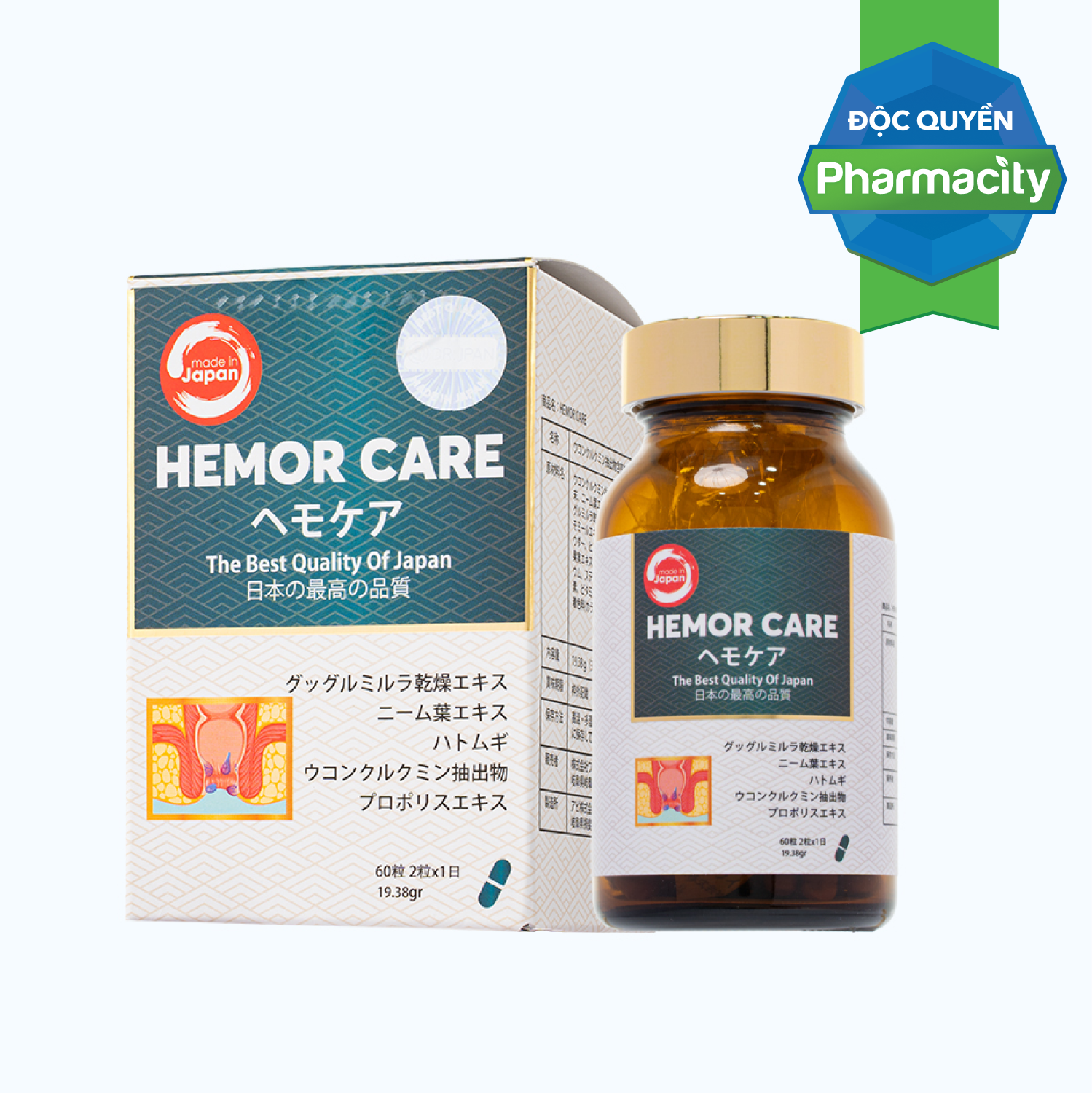 Hemor Care DR.JPAN Ho Tro Cai Thien Chay Mau Hau Mon Do Tri (Hop 60V)
