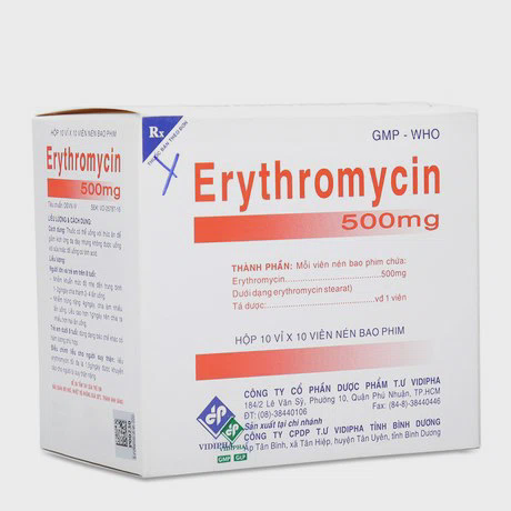 Erythromycin 500mg - Vidipha (10vix10vien)