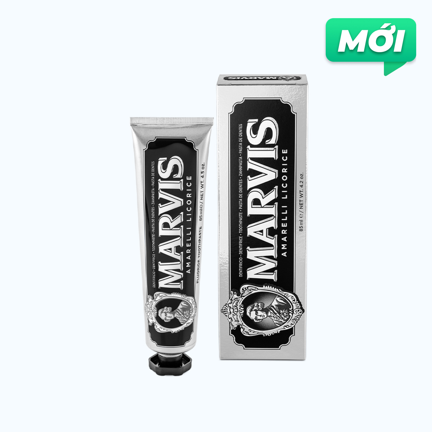 Marvis Kem Danh Rang Amarelli Licorice 85 ml/Tuyp