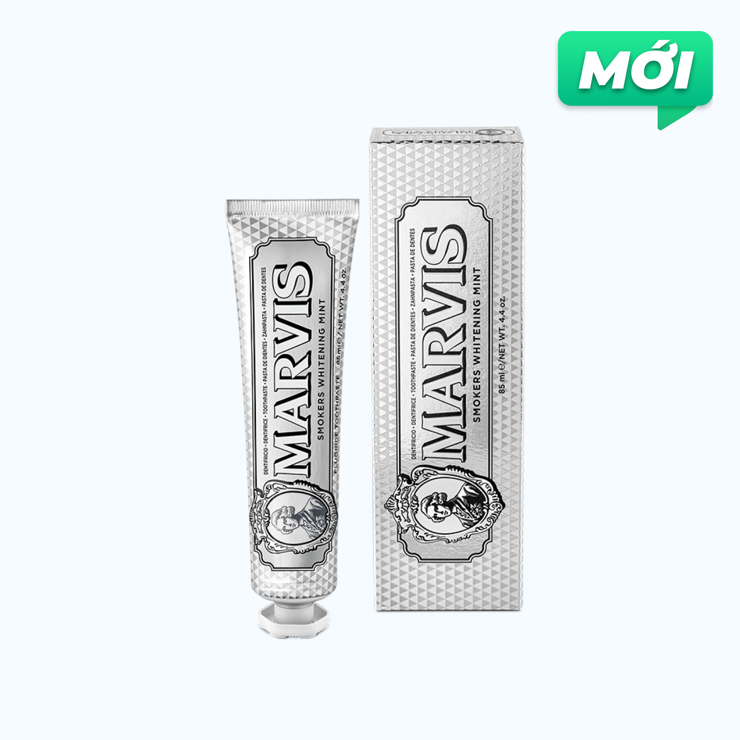 Marvis Kem Danh Rang Smokers Whitening Mint 85 ml/Tuyp