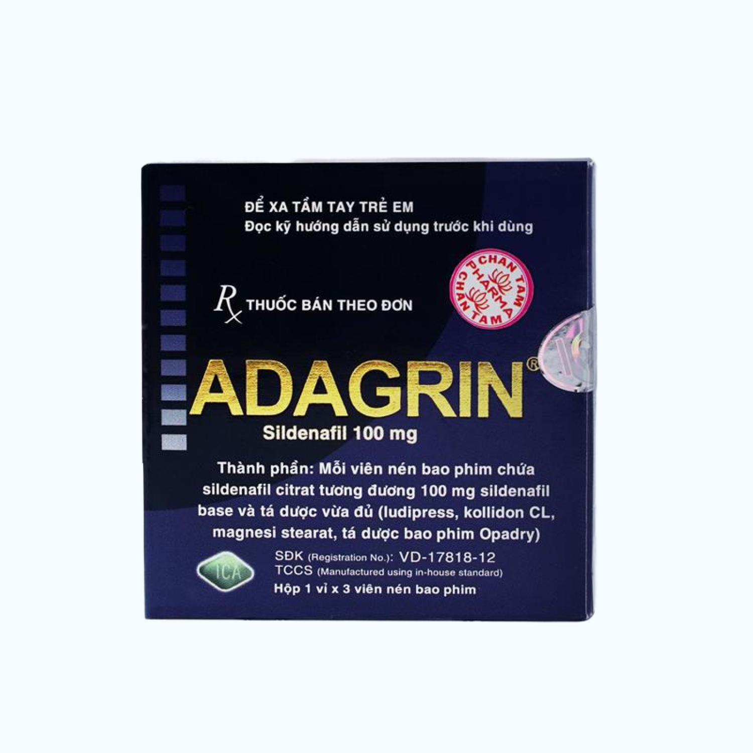 Adagrin 100mg CIA (1vi x 3vien)
