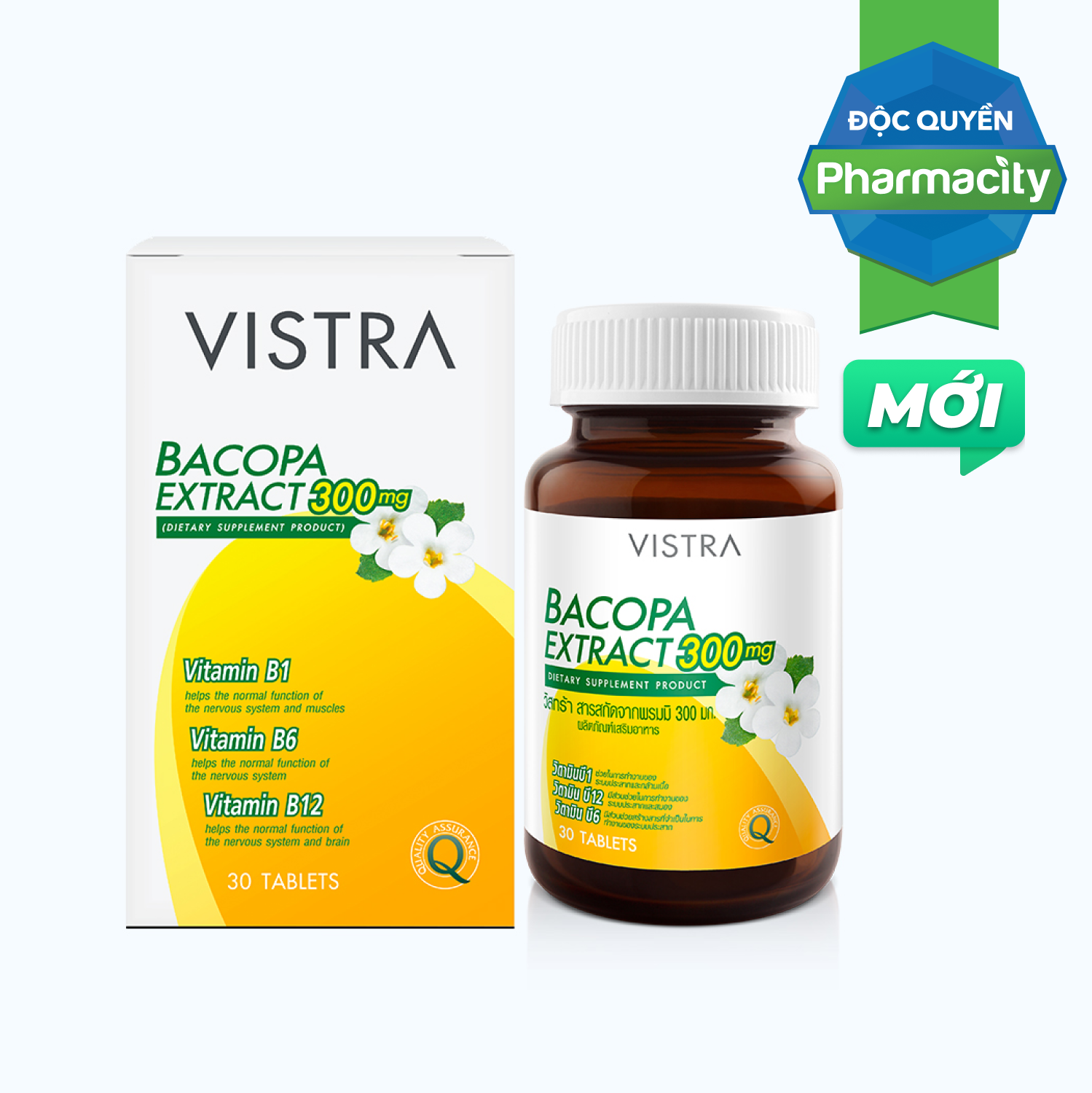 Vistra Bacopa 300mg Ho Tro Giam Stress (Hop 30 Vien)