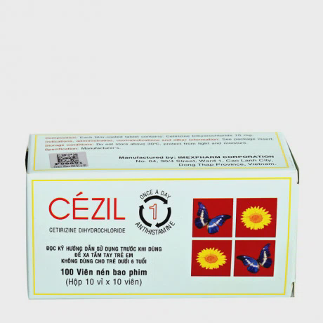 Cezil 10mg (Hộp 10 vỉ x 10 viên)